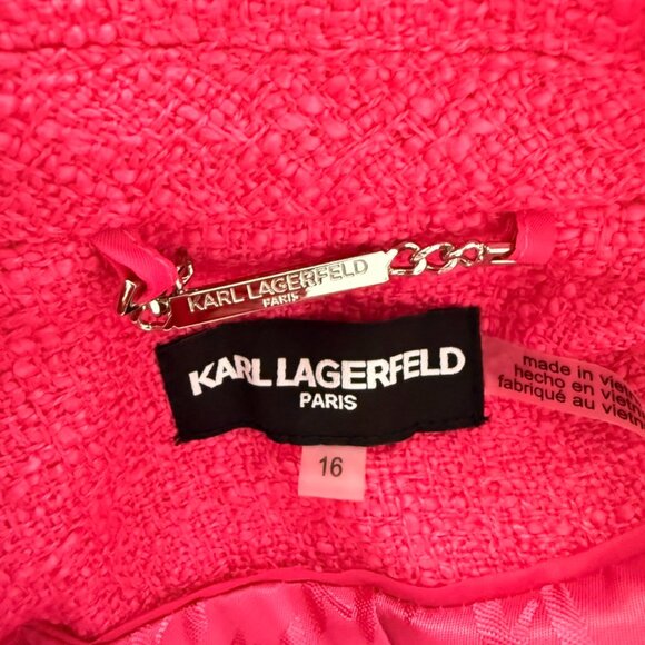 Karl Lagerfeld new hot pink jacket blazer size 16. - Picture 6 of 9